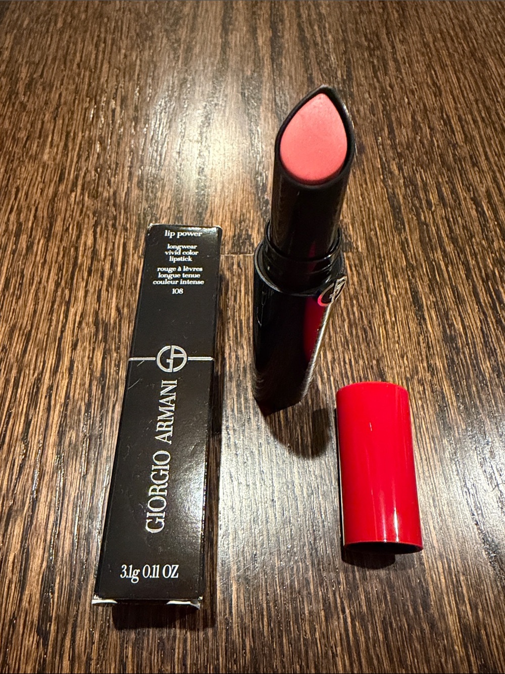 Giorgio Armani Lip Power Longwear Lipstick 108 in love